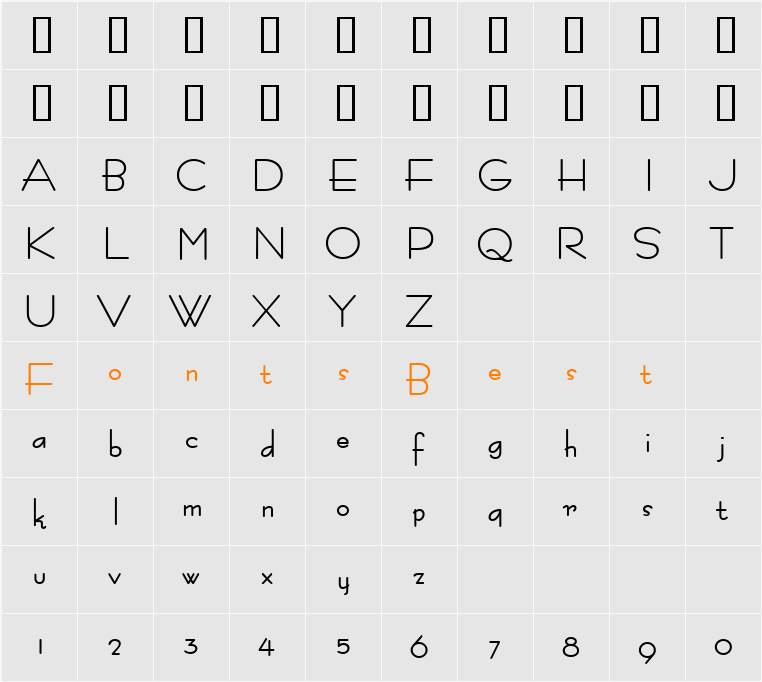 Racetrac Character Map