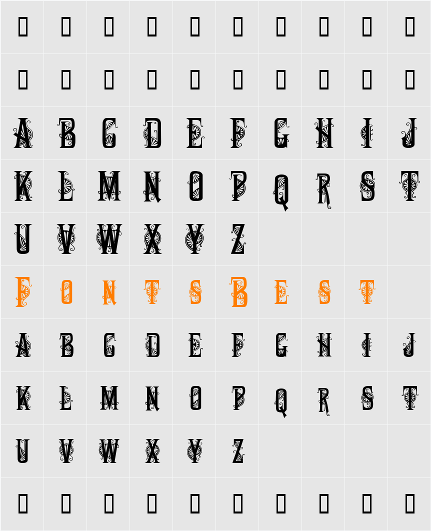 DecoCaps Character Map