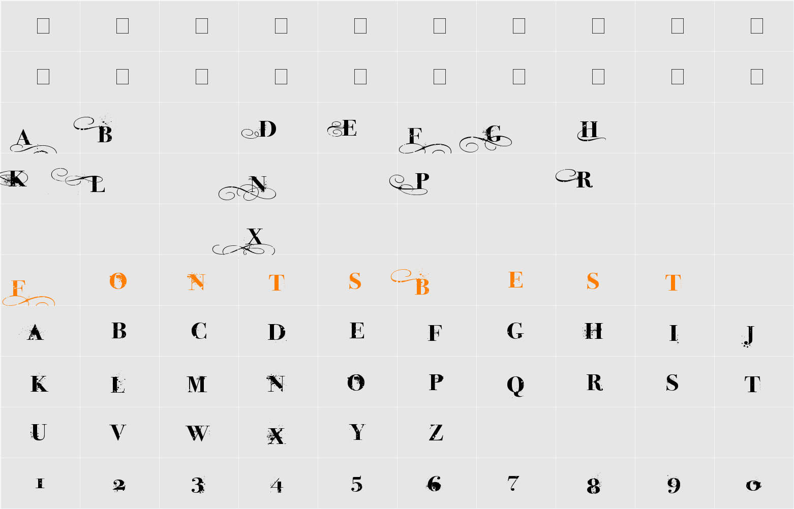 iNked God Character Map
