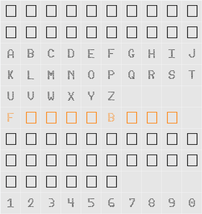 Pinball Data Character Map