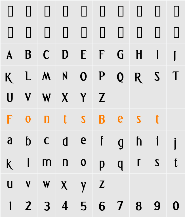 Greetings Character Map