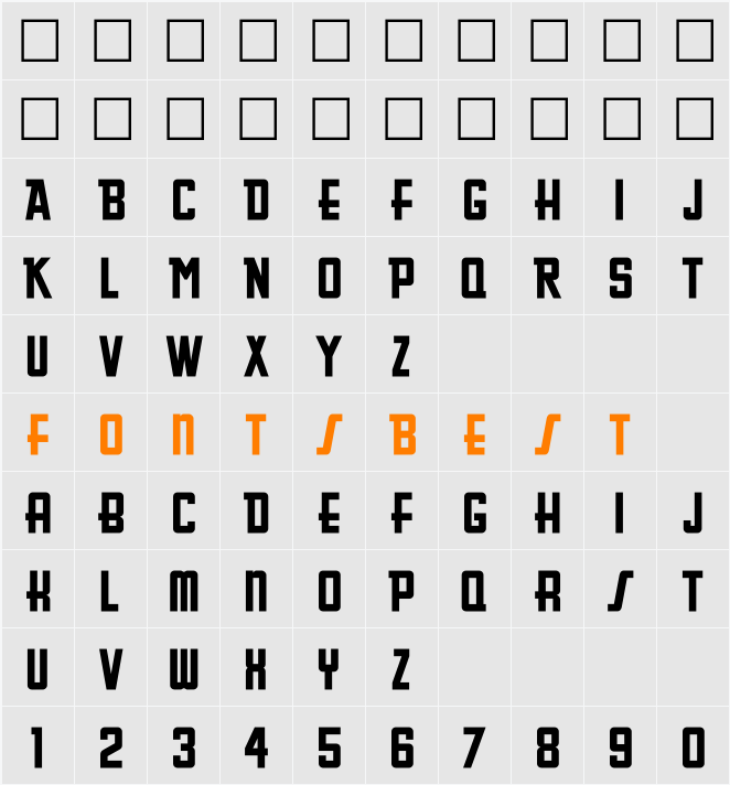 GreasySpoonMenu Character Map