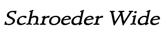 Schroeder Wide Font Image