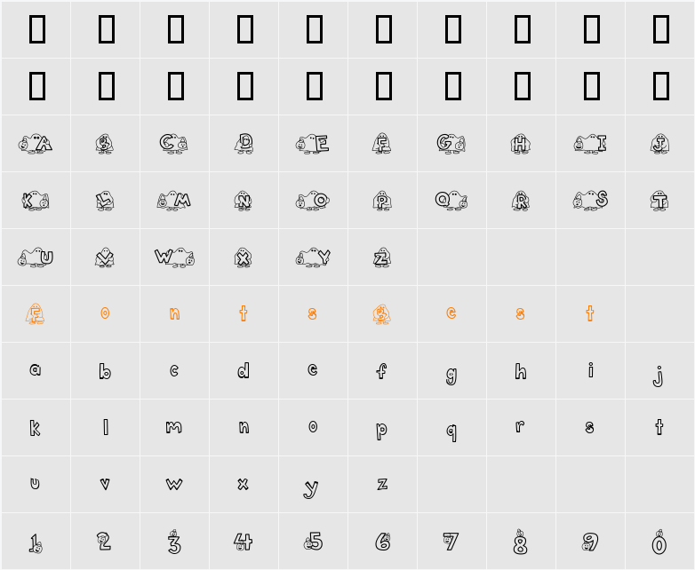LD Ghosts Character Map