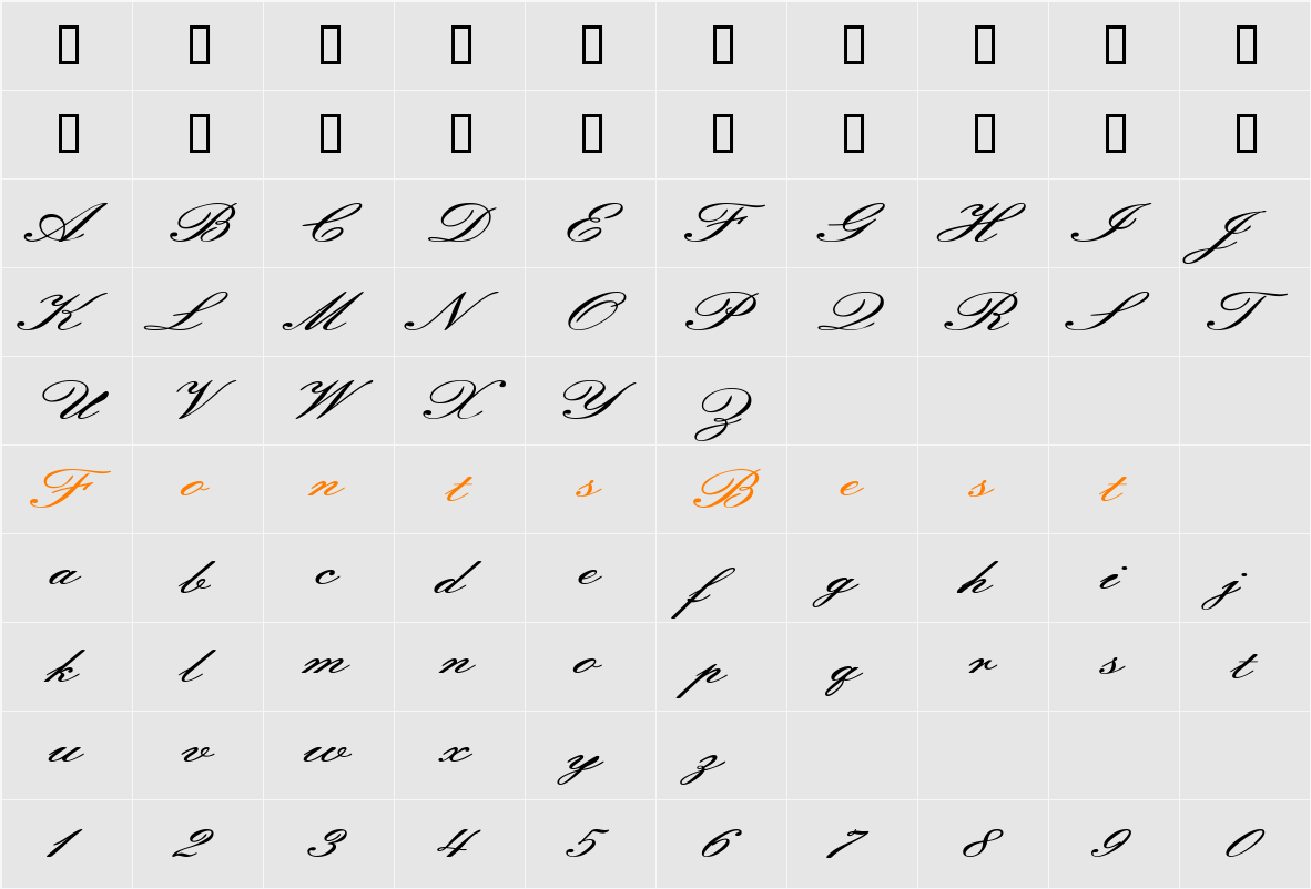 EmpireScriptExtended Character Map