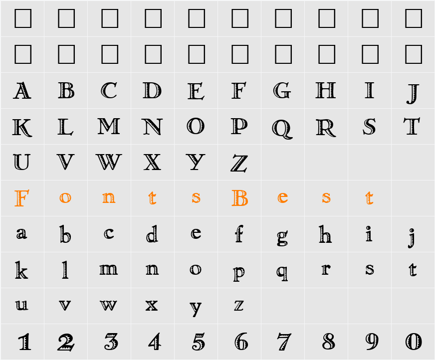 938-CAI978 Character Map
