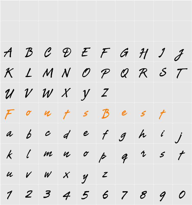 Tiza Negra Character Map