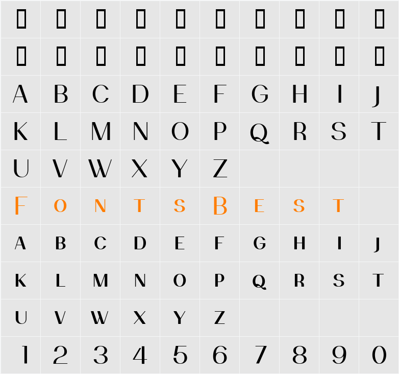 PassionSansPDbg Character Map
