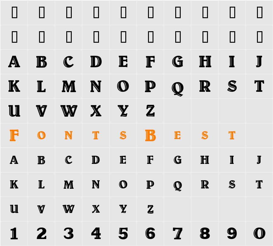 Titulo Character Map
