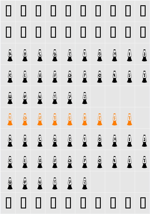 KR Lava Lamp Character Map