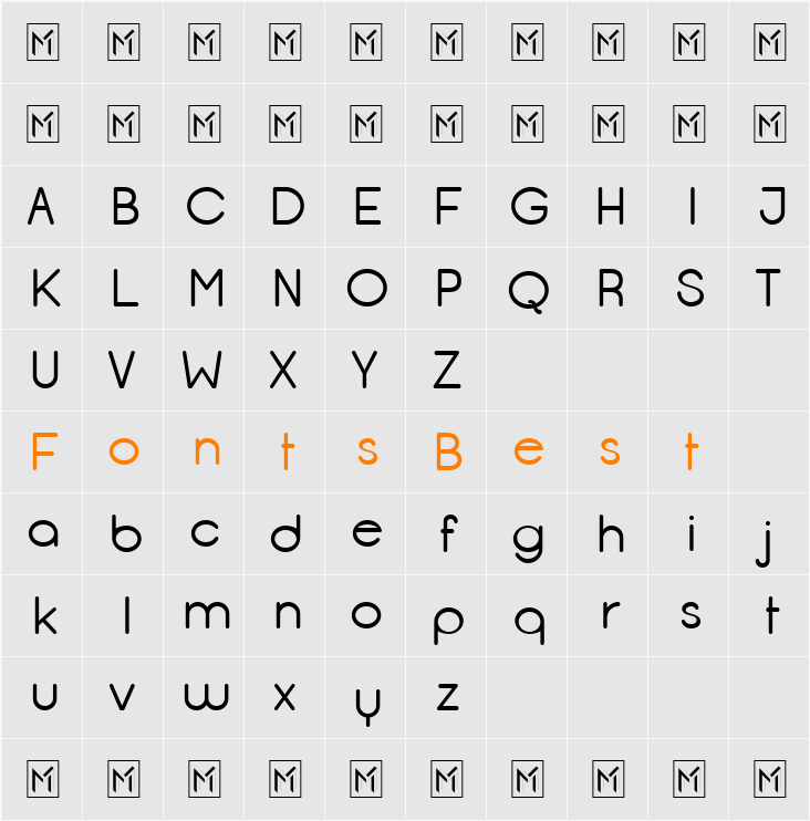 Opificio Character Map