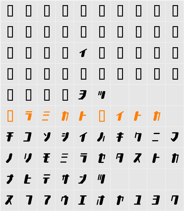 TYPEOUT2097KAT Character Map