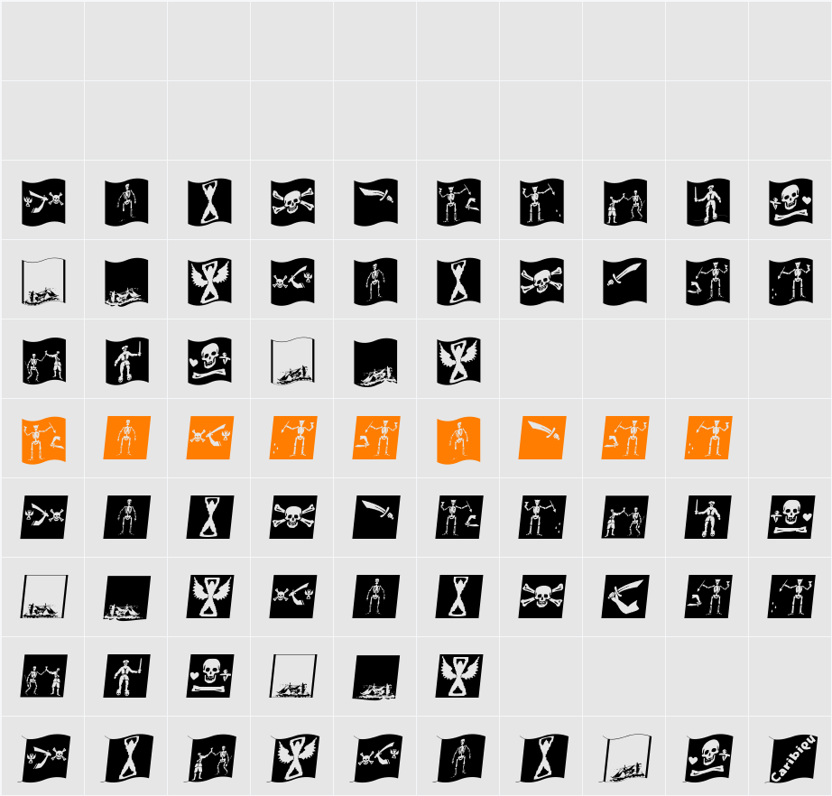 PiratsSymbolsArtefacts Character Map