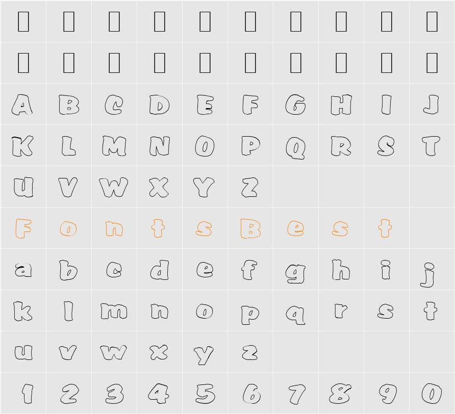 SarahBeckerOutline Character Map
