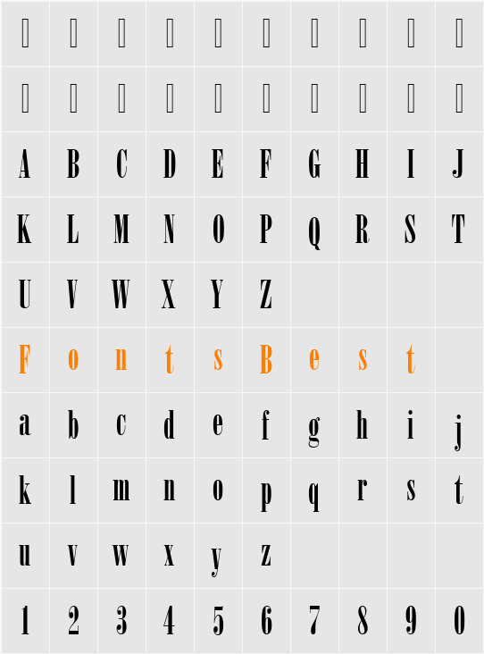516-CAI978 Character Map