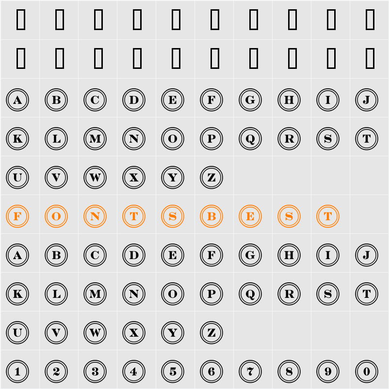 a_DiscoSerifDblOvl Character Map