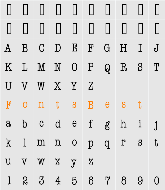 Headline Thin Character Map