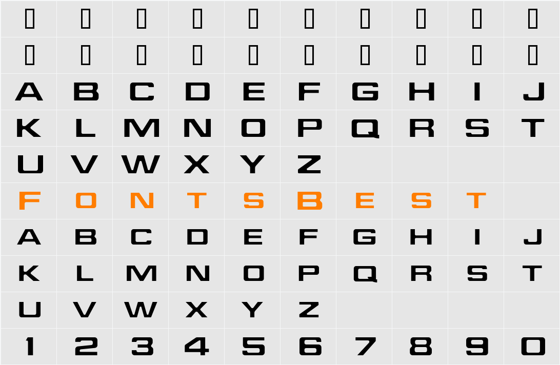 Jefferies Character Map