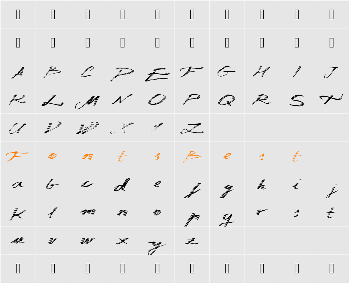 Manuscripta Character Map