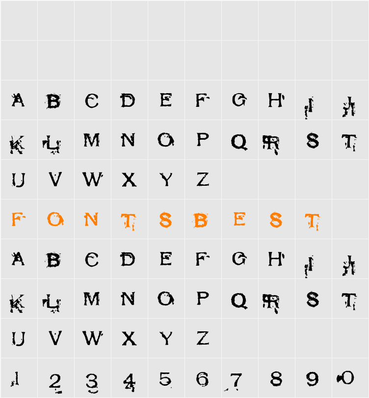 Respess Capitals Excessive Character Map