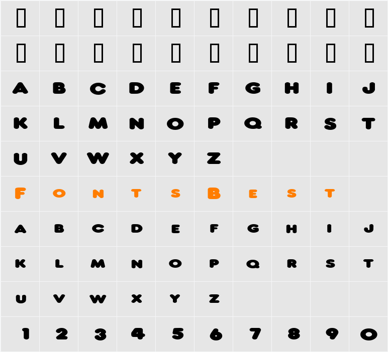 NeonExtended Character Map