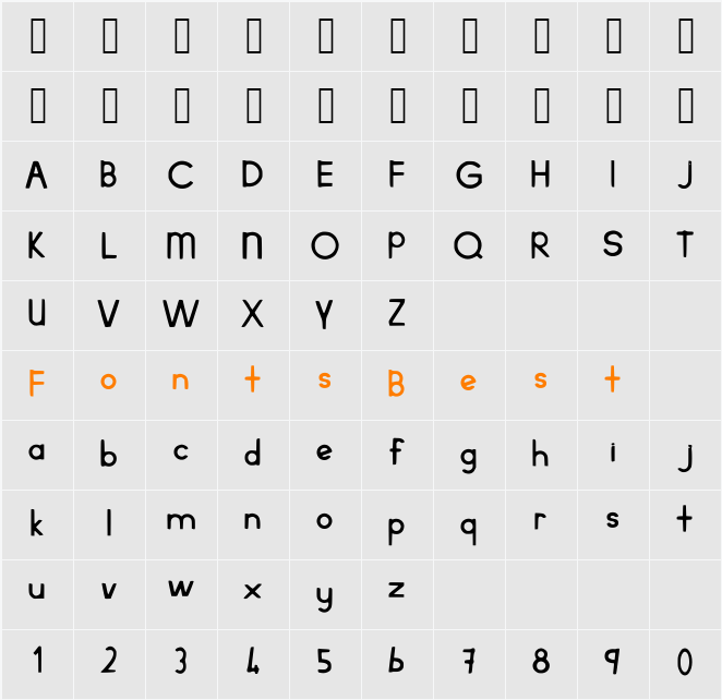 korra_font Character Map