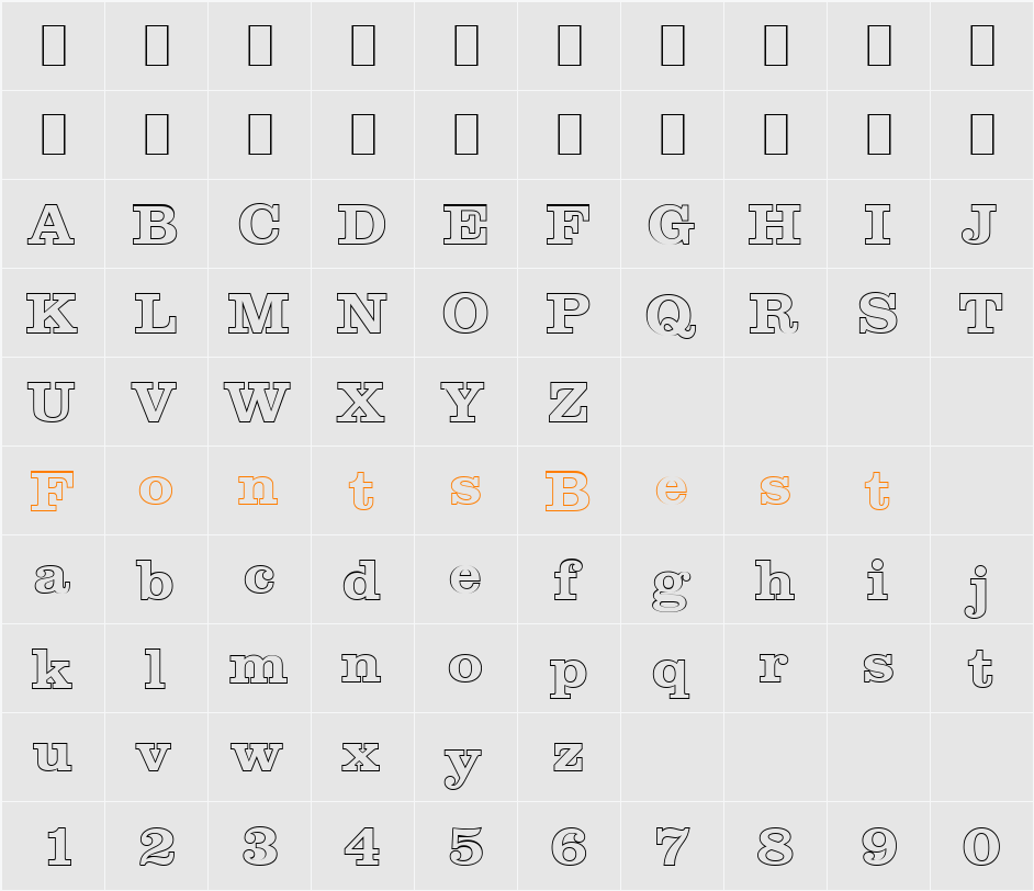 JamesBeckerOutline Character Map