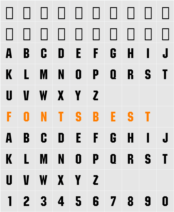 Machine BT Character Map