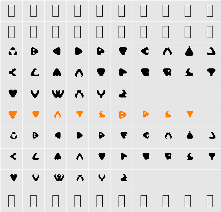 Gammelfitta Character Map