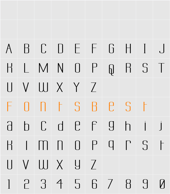 Labtop Unicase Superwide Character Map