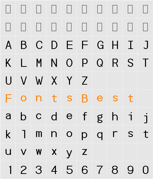 POE Monospace Character Map