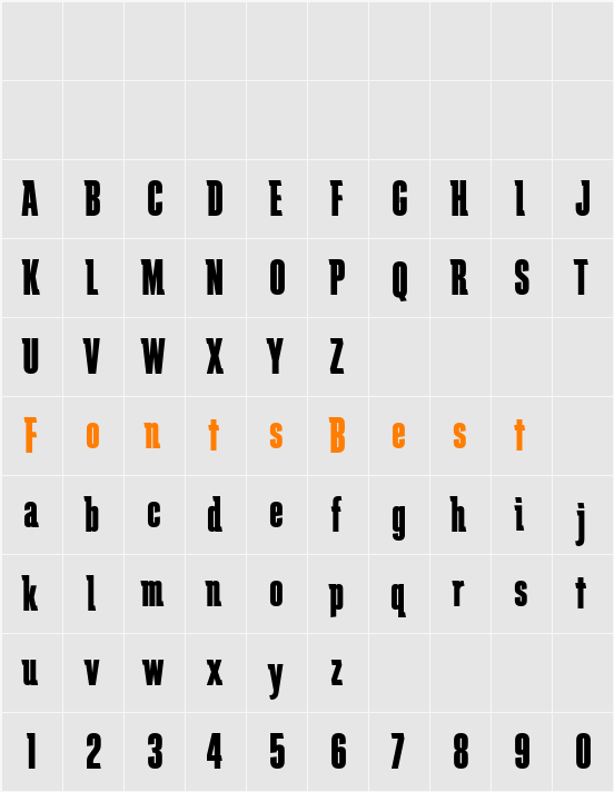 SchindlerExtraBold Character Map