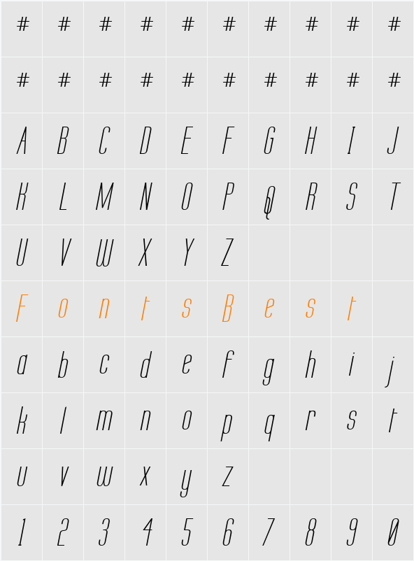 Labtop Character Map