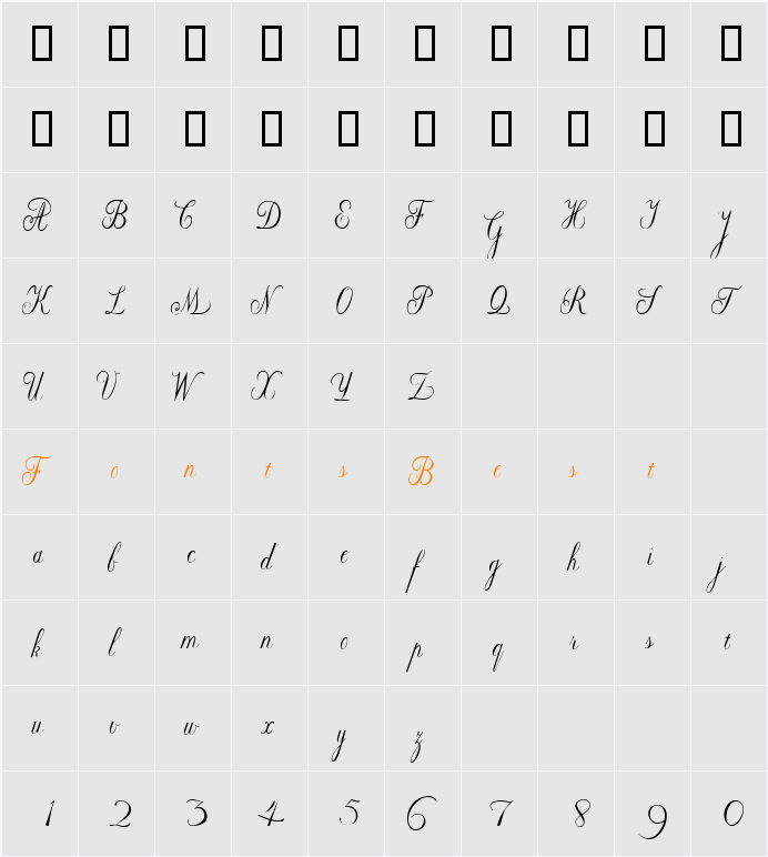 Willegha (Unregistered) Character Map