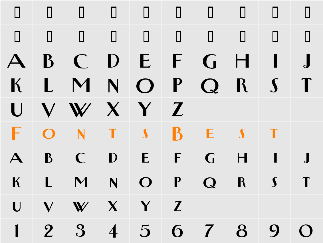 NewyorkertypeBold Character Map
