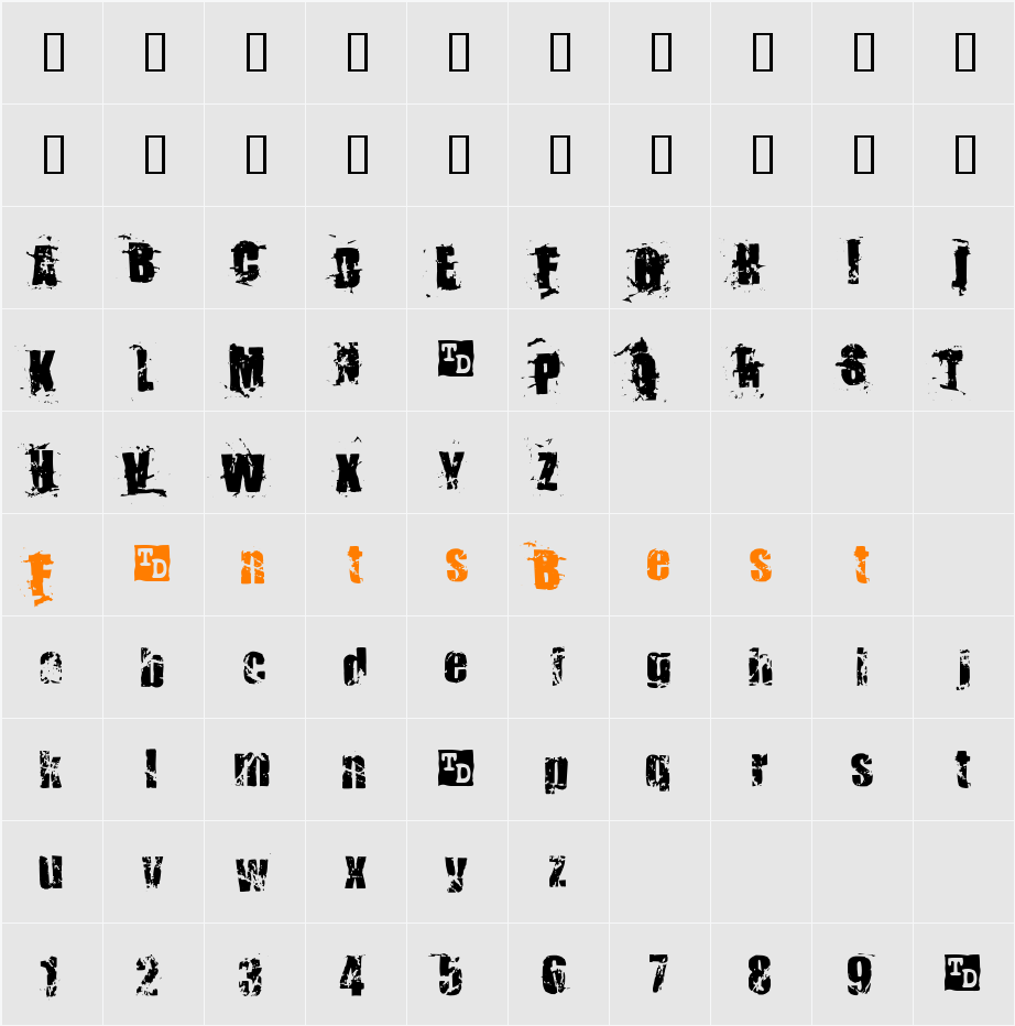 Killer Ants Trial Version Character Map