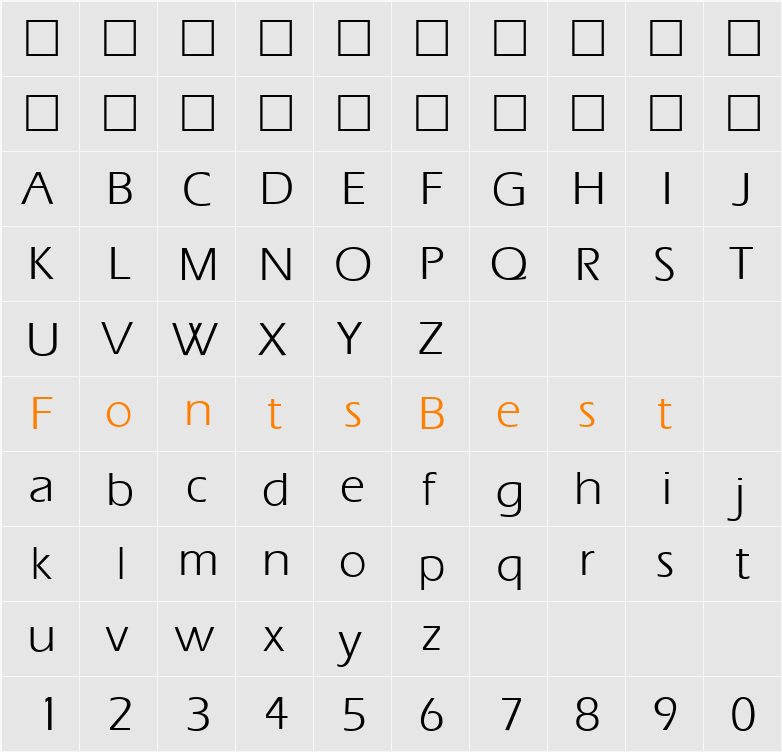 Ergoe Character Map