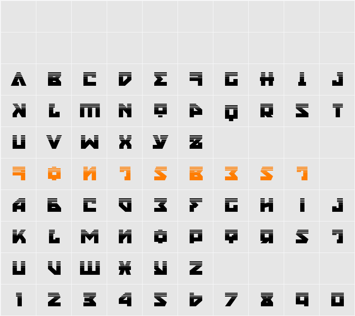 Nyet Halftone Character Map