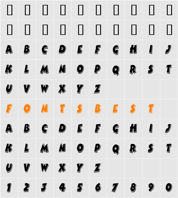 ComicStripCondensed Character Map