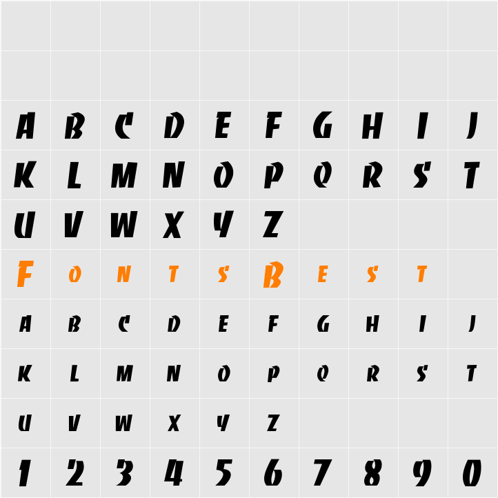 RSSlabface Character Map