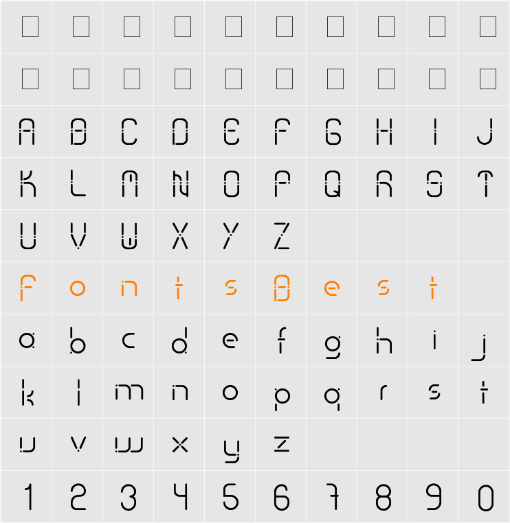 Sans Piru 2000 Character Map