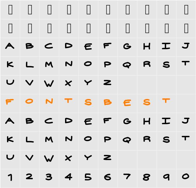 widehand Character Map