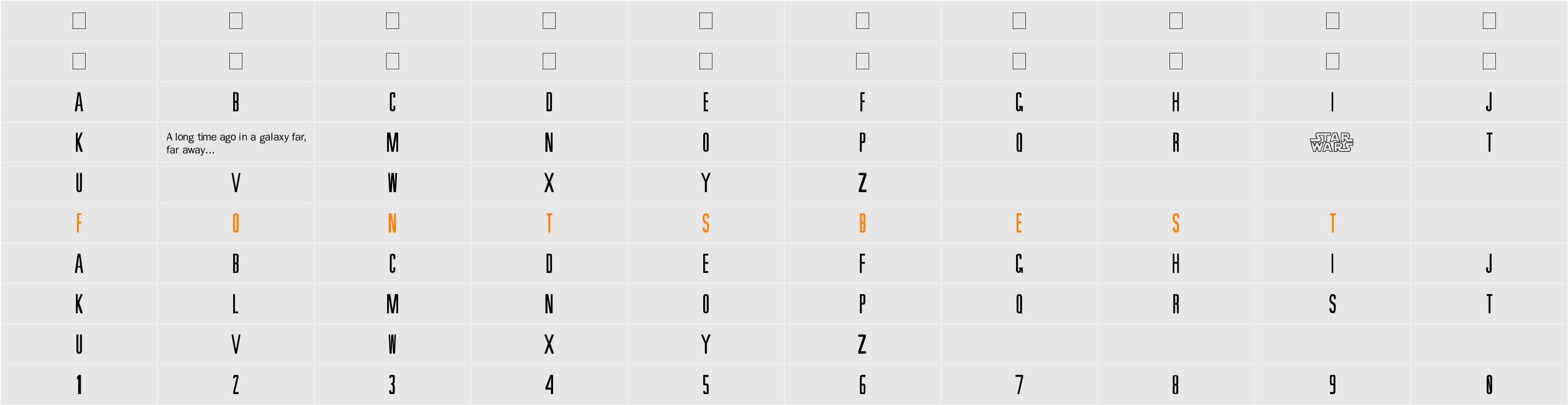 SW Crawl Title Character Map