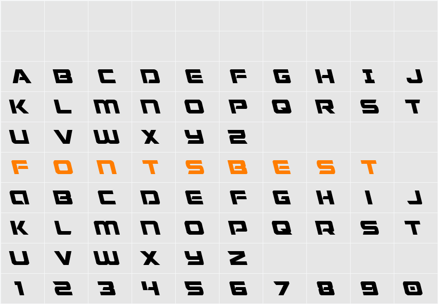 Starduster Leftalic Character Map