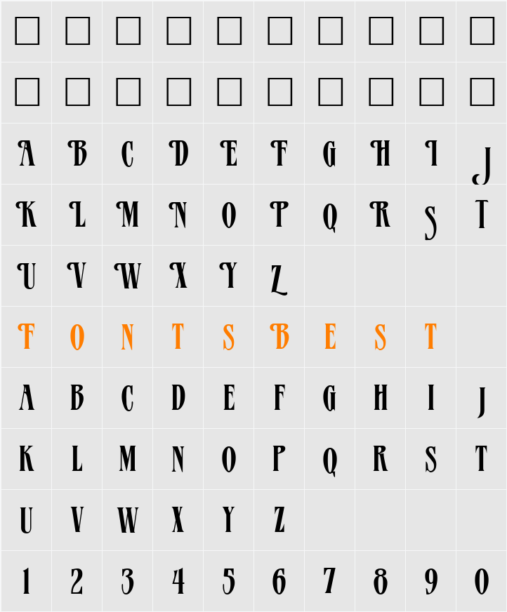 Verve Character Map