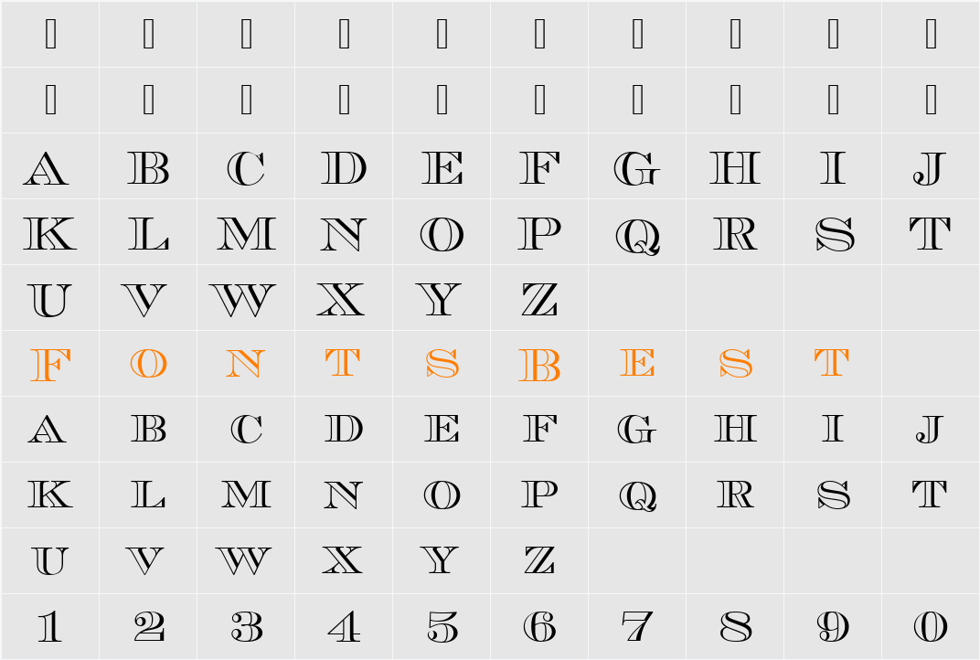 657-CAI978 Character Map