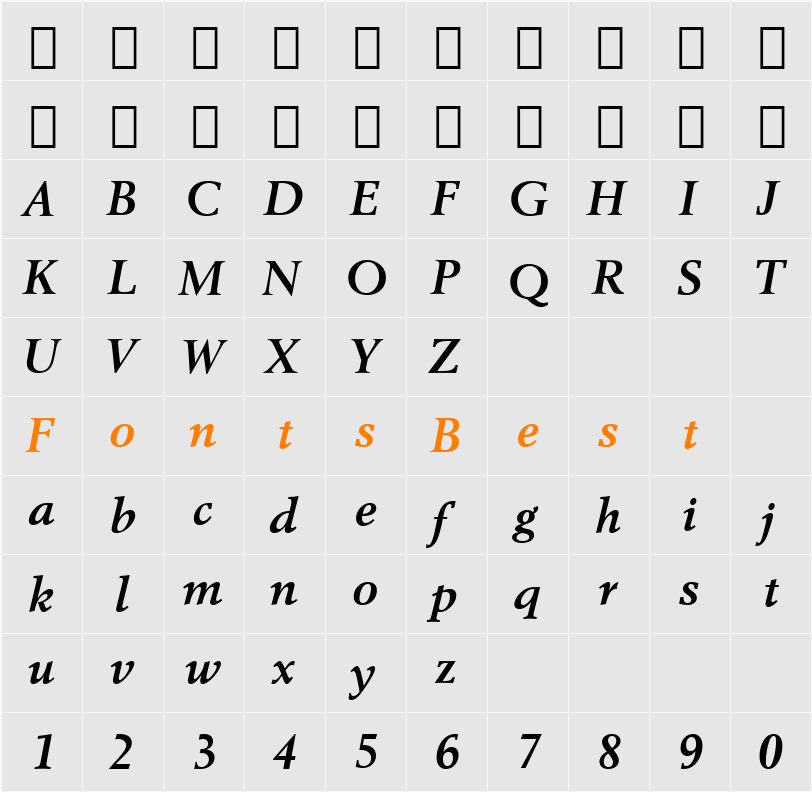 Revival565 BT Character Map