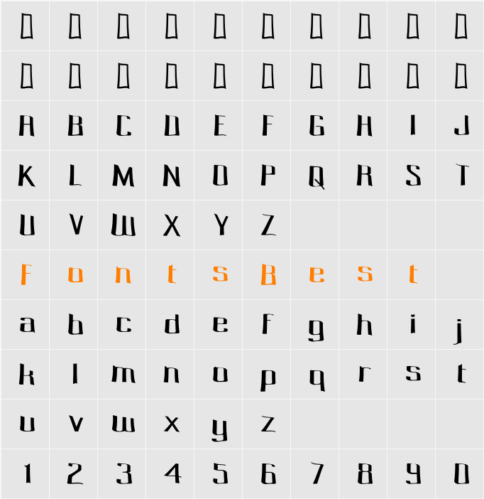 Pecot Spacewarp Character Map