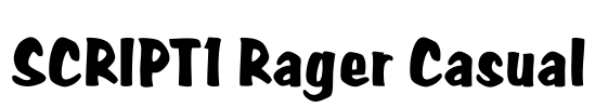 SCRIPT1 Rager Casual Font Image