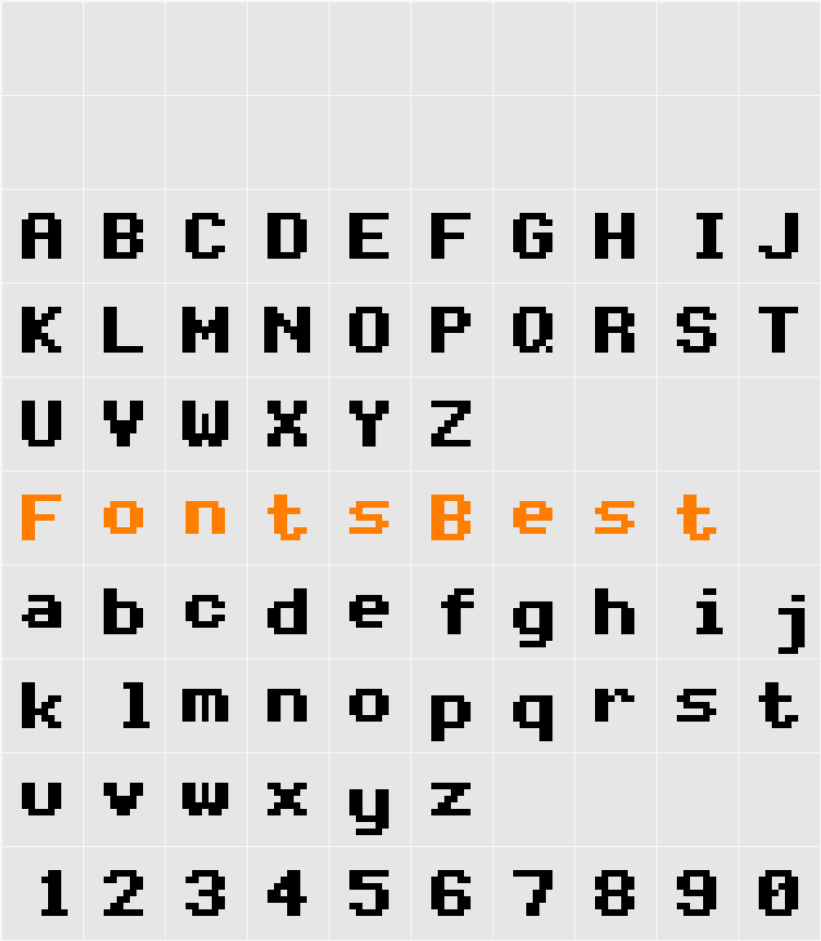 FFF Mono01 Bold Extended Character Map